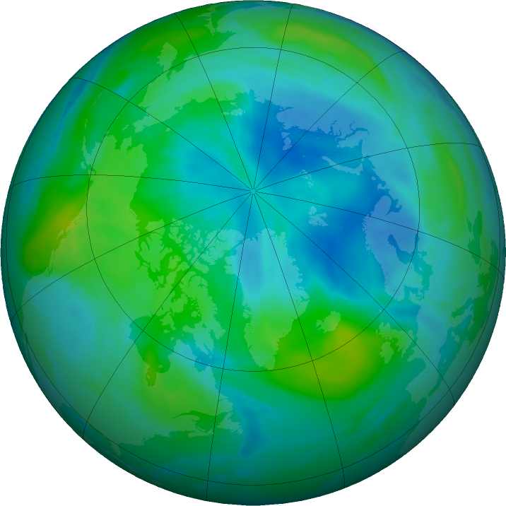 Arctic ozone map for 27 September 2021